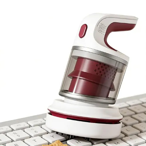 Desk Vacuum Cleaner, Type-c Rechargeable Mini Vacuum Cleaner - Cordless Desk with Flat Nozzle & Brush Attachment | for Keyboard Crumbs, Pet Hair, Paper Scraps （purple）