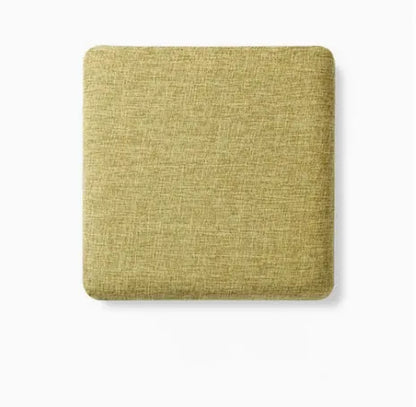 Square bar stool cushion with ties, breathable and non-slip square chair pad, 28*28*3.5 cm memory foam children's stool cushion (Mustard Green)