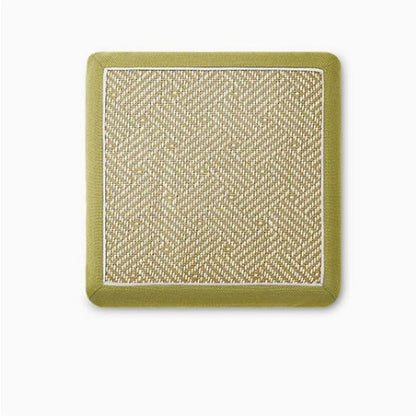 Square bar stool cushion with ties, breathable and non-slip square chair pad, 28*28*3.5 cm memory foam children's stool cushion (Green Mood (Rattan texture)) - Image 5
