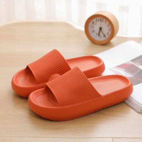 Cloud Slippers for Women and Men, Pillow House Slippers Shower Shoes Indoor Slides Bathroom Sandals, Ultimate Comfort, Lightweight, Thick Sole, Non-Slip, Easy to Clean orange（36-37）