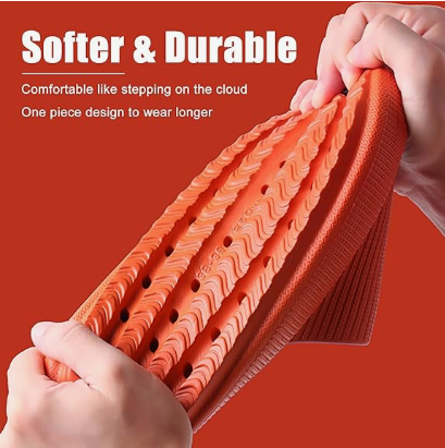 Cloud Slippers for Women and Men, Pillow House Slippers Shower Shoes Indoor Slides Bathroom Sandals, Ultimate Comfort, Lightweight, Thick Sole, Non-Slip, Easy to Clean orange（40-41） - Image 4