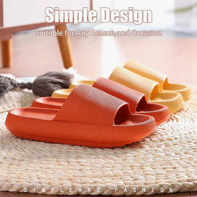 Cloud Slippers for Women and Men, Pillow House Slippers Shower Shoes Indoor Slides Bathroom Sandals, Ultimate Comfort, Lightweight, Thick Sole, Non-Slip, Easy to Clean orange（40-41） - Image 6