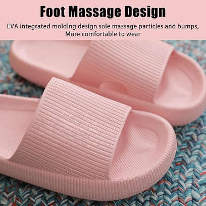 Cloud Slippers for Women and Men, Pillow House Slippers Shower Shoes Indoor Slides Bathroom Sandals, Ultimate Comfort, Lightweight, Thick Sole, Non-Slip, Easy to Clean pink （36-37） - Image 6