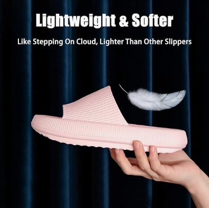 Cloud Slippers for Women and Men, Pillow House Slippers Shower Shoes Indoor Slides Bathroom Sandals, Ultimate Comfort, Lightweight, Thick Sole, Non-Slip, Easy to Clean pink（40-41） - Image 3