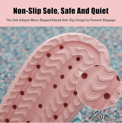 Cloud Slippers for Women and Men, Pillow House Slippers Shower Shoes Indoor Slides Bathroom Sandals, Ultimate Comfort, Lightweight, Thick Sole, Non-Slip, Easy to Clean pink（40-41） - Image 5