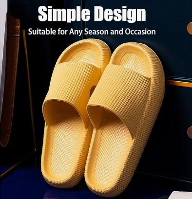 Cloud Slippers for Women and Men, Pillow House Slippers Shower Shoes Indoor Slides Bathroom Sandals, Ultimate Comfort, Lightweight, Thick Sole, Non-Slip, Easy to Clean yellow（38-39） - Image 6