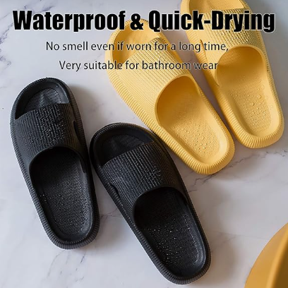 Cloud Slippers for Women and Men, Pillow House Slippers Shower Shoes Indoor Slides Bathroom Sandals, Ultimate Comfort, Lightweight, Thick Sole, Non-Slip, Easy to Clean black（42-43） - Image 5