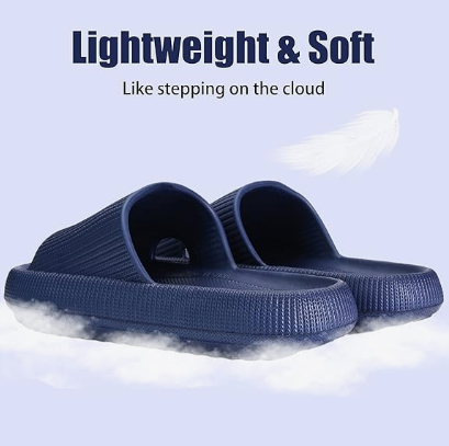 Cloud Slippers for Women and Men, Pillow House Slippers Shower Shoes Indoor Slides Bathroom Sandals, Ultimate Comfort, Lightweight, Thick Sole, Non-Slip, Easy to Clean dark blue（42-43） - Image 5