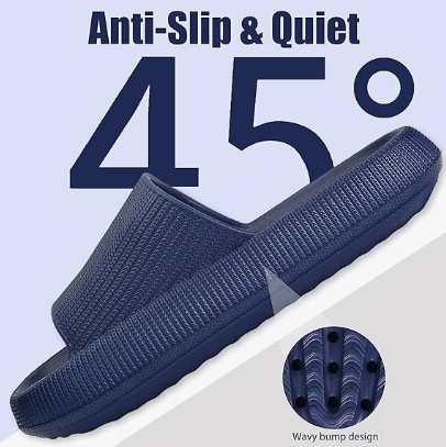 Cloud Slippers for Women and Men, Pillow House Slippers Shower Shoes Indoor Slides Bathroom Sandals, Ultimate Comfort, Lightweight, Thick Sole, Non-Slip, Easy to Clean dark blue（42-43） - Image 6