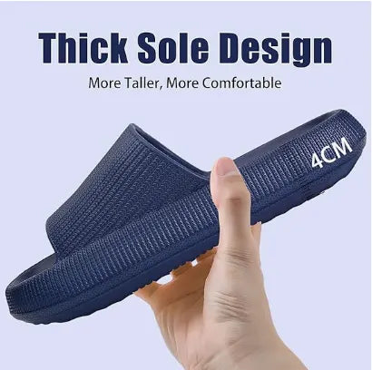 Cloud Slippers for Women and Men, Pillow House Slippers Shower Shoes Indoor Slides Bathroom Sandals, Ultimate Comfort, Lightweight, Thick Sole, Non-Slip, Easy to Clean dark blue（44-45） - Image 4