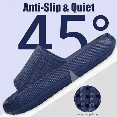 Cloud Slippers for Women and Men, Pillow House Slippers Shower Shoes Indoor Slides Bathroom Sandals, Ultimate Comfort, Lightweight, Thick Sole, Non-Slip, Easy to Clean dark blue（44-45） - Image 6