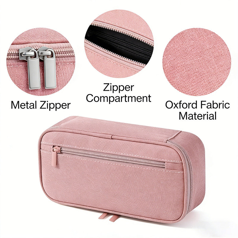 Pencil Case Pen Bag, Two Layers Big Capacity Pencil Pouch Pen Organizer Durable Stationery Holder for Marker Organization School Supplies Office Storage Desk Organizing –Gray - Image 4