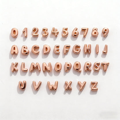 Custom letter necklace with a complete set of letter beads from A to Z, 10mm heart pendant, three colors available, chain accessory included - Rose Gold - Image 6