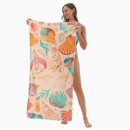 2-in-1 Foldable Beach Towel Backpack – Printed Bath Towel with Built-in Storage, Convertible Beach Mat & Carry Bag, Absorbent for Pool, Camping, Yoga and Travel - Image 2