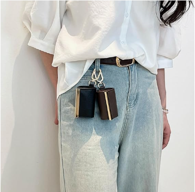 Keychain Tote Bag Compact & Expandable for On the Go, Foldable Tote Bag with Key Ring for Daily Errands - Khaki - Image 4