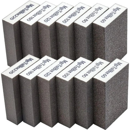12 pcs Sanding Sponges, Sanding Blocks Kit Polishing Grit 60/80/100/120/180/220 Washable Reusable