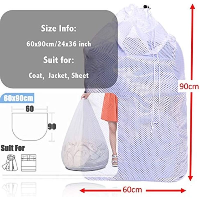 Laundry Bags, Laundry Net Laundry Bags To Protect Machine Washable Clothes - 2 pcs Set - White - Image 3
