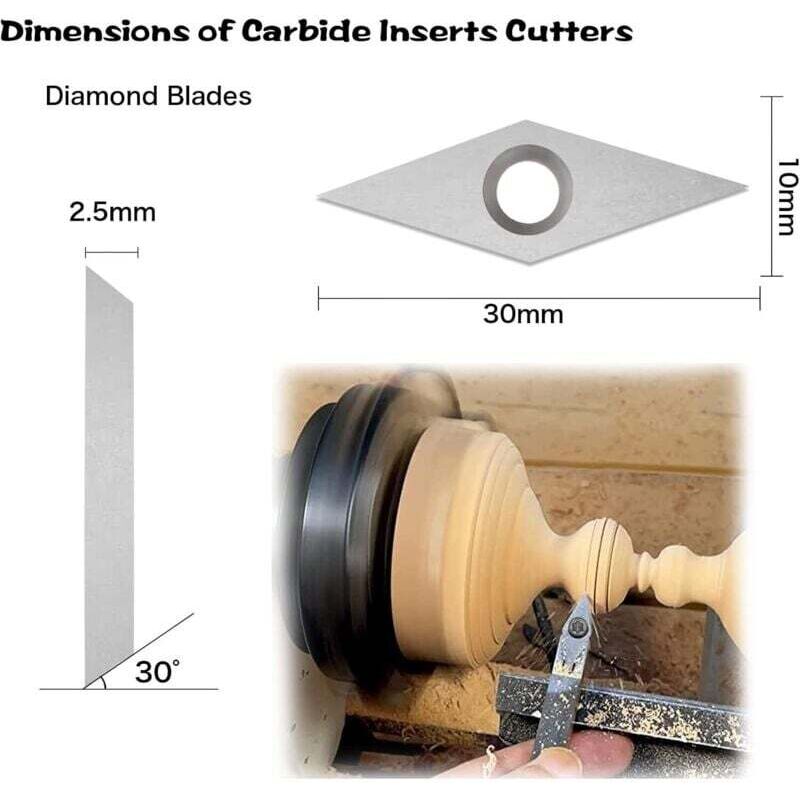 12 pcs Carbide Cutting Inserts Wood Turning Tools Carbide Inserts Wood Turning Gouges - Image 3