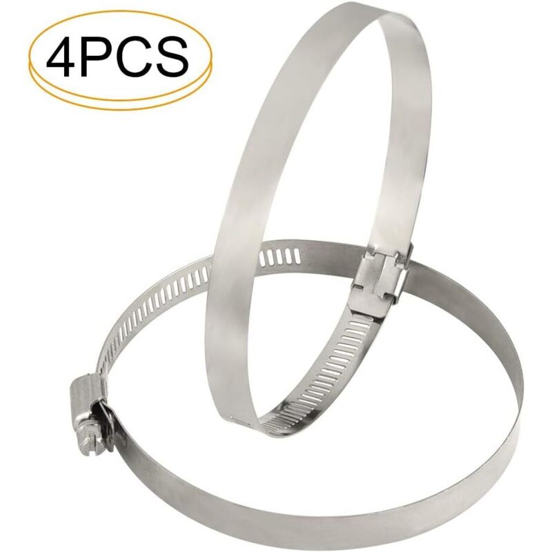 4 pcs Stainless Steel Hose Clamps - Adjustable For Fixing Flexible Hoses (141Mm-165Mm) - Image 3