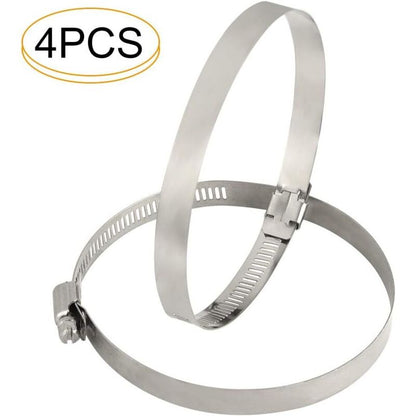 4 pcs Stainless Steel Hose Clamps - Adjustable For Fixing Flexible Hoses (141Mm-165Mm) - Image 3