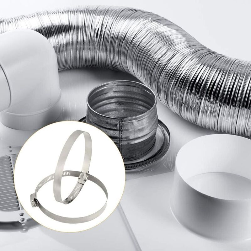4 pcs Stainless Steel Hose Clamps - Adjustable For Fixing Flexible Hoses (141Mm-165Mm) - Image 4