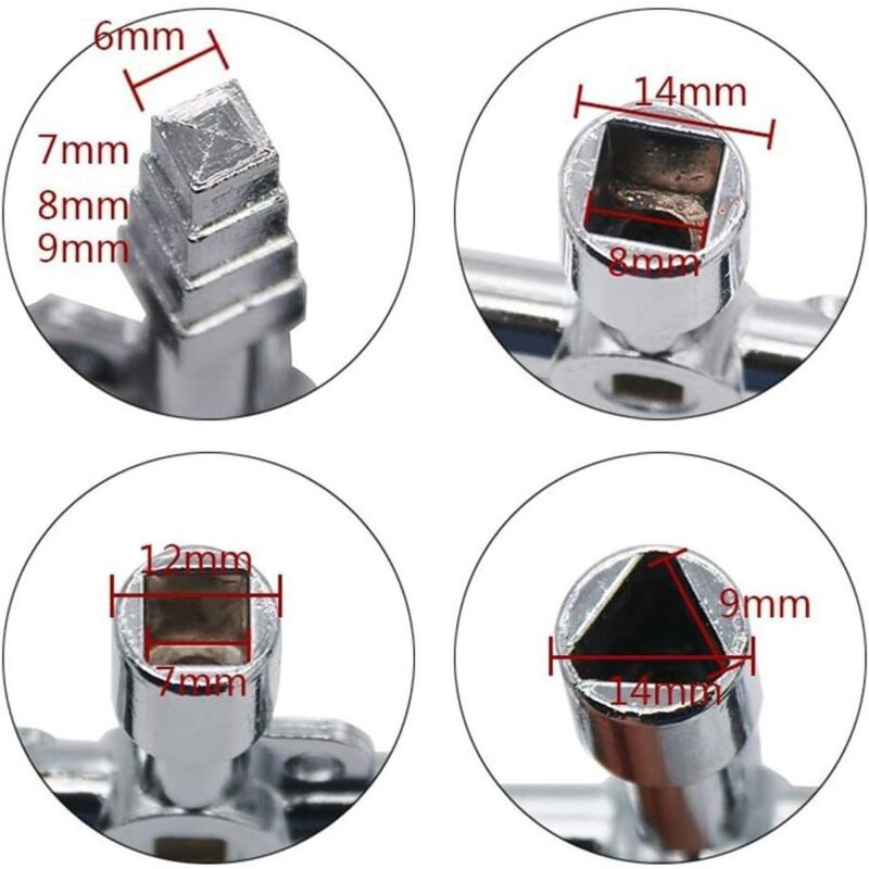 Universal Electrical Cabinet Key Triangle Key Square Key For Train Electrical Cabinet Elevator Multifunctional Hand Tool - Image 2