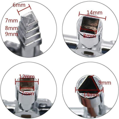 Universal Electrical Cabinet Key Triangle Key Square Key For Train Electrical Cabinet Elevator Multifunctional Hand Tool - Image 2