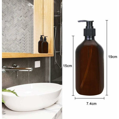 4 pcs Amber Dispenser Bottles 500Ml Amber Pump Bottles Empty Amber Plastic Bottle For Lotion Shower Gel Hand Soap - Image 2