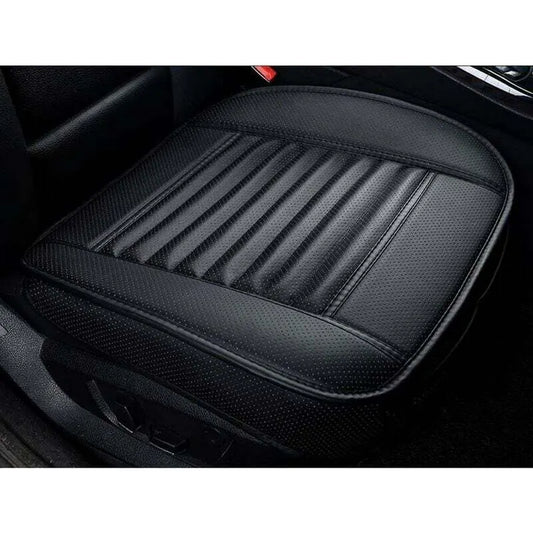 Universal Front Car Seat Cover Super Breathable Bamboo Charcoal Pu Leather,20.8 20.1''(1 Piece-Black)