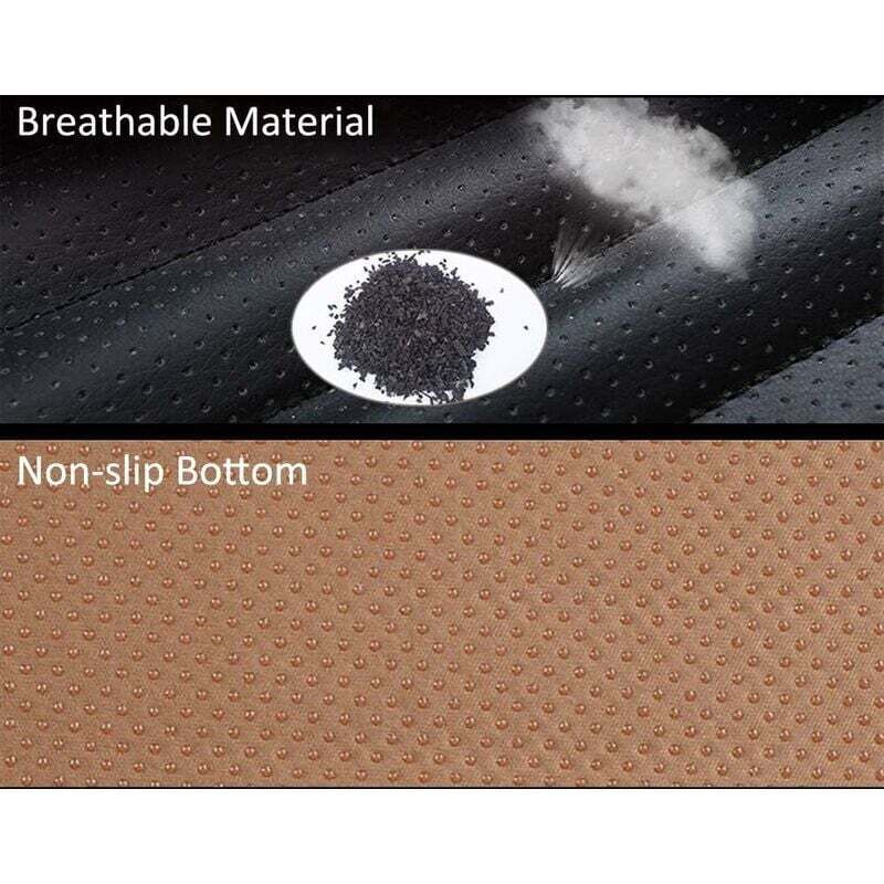 Universal Front Car Seat Cover Super Breathable Bamboo Charcoal Pu Leather,20.8 20.1''(1 Piece-Black) - Image 3