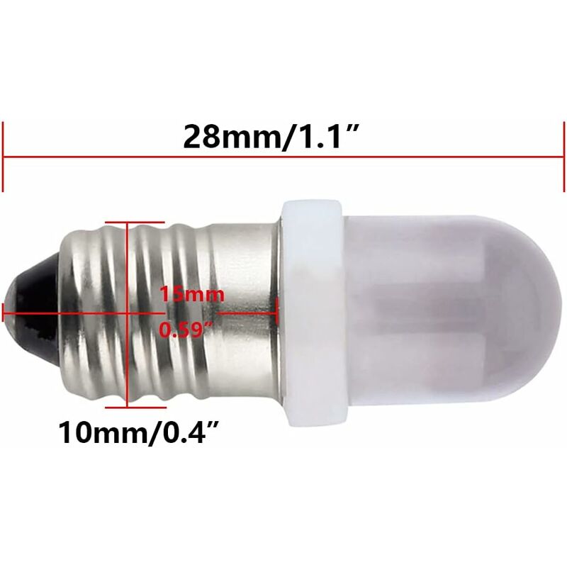 Ersandy 10 pcs E10 12V Spot LED Bulb Lamps Warm White - Image 3