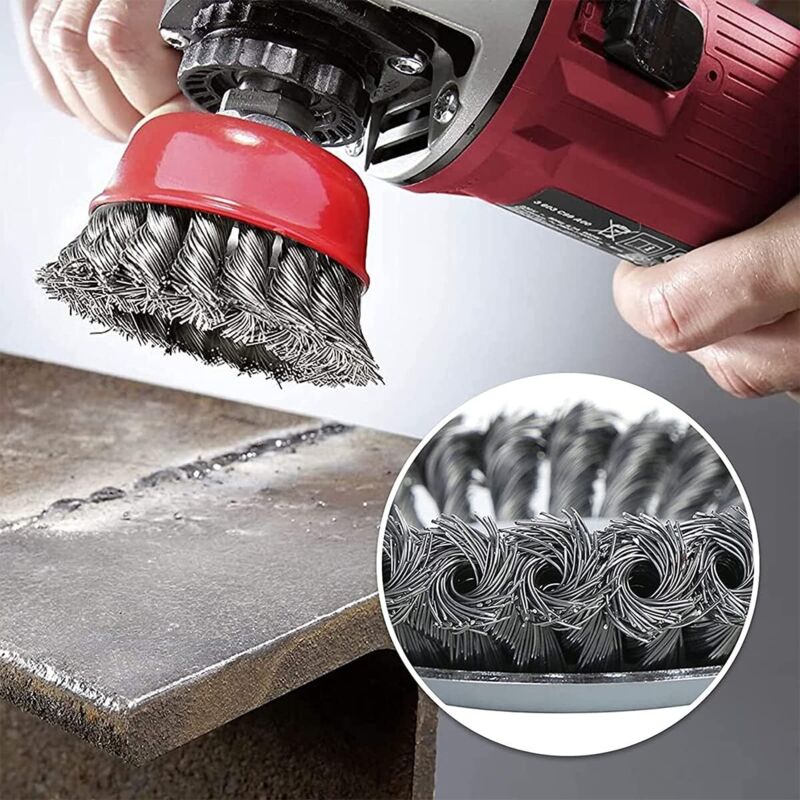 4 pcs Set Conical Brushes, Grinders, Wire Brush, Twisted Cup Brush, Sanding Brushes For Angle Grinder, Corrosion - Image 2