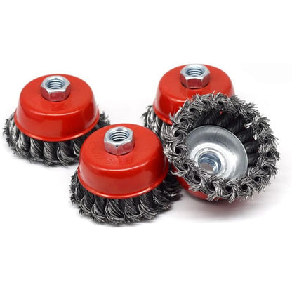 4 pcs Set Conical Brushes, Grinders, Wire Brush, Twisted Cup Brush, Sanding Brushes For Angle Grinder, Corrosion - Image 3