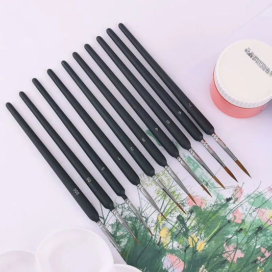 10 pcs Detail Acrylic Paint Brushes - Fine Paint Brush, Figurine Brush, Model Brush, Watercolor Brush, Ideal For Fine - Image 2