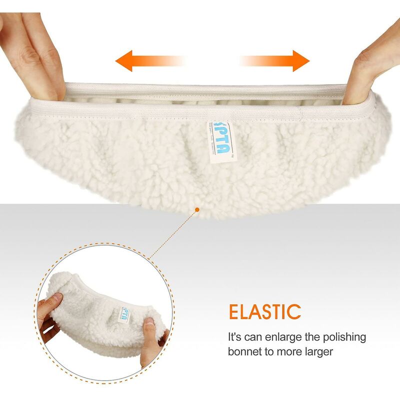Polishing Bonnet, 5 Pieces (230-250Mm) Polishing Bonnets Electric Bonnets For Car Wool Bonnet Waxing Pads For Most Car - Image 4