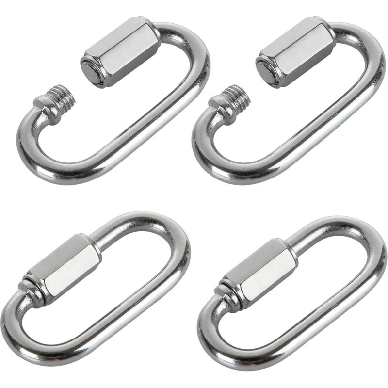 16 pcs M5 Stainless Steel Quick Link 304 D Shape Locking Carabiners, Mini Screw Carabiner For Hiking, Camping, Outdoor - Image 4