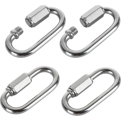 16 pcs M5 Stainless Steel Quick Link 304 D Shape Locking Carabiners, Mini Screw Carabiner For Hiking, Camping, Outdoor - Image 4
