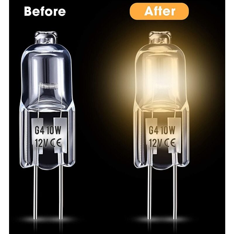 G4 Halogen Bulb, G4 12V 10W Bulb, Warm White 3000K, 150Lm, Dimmable, G4 Halogen Lamp, Clear Capsule Lamp, Pack Of 10 - Image 4