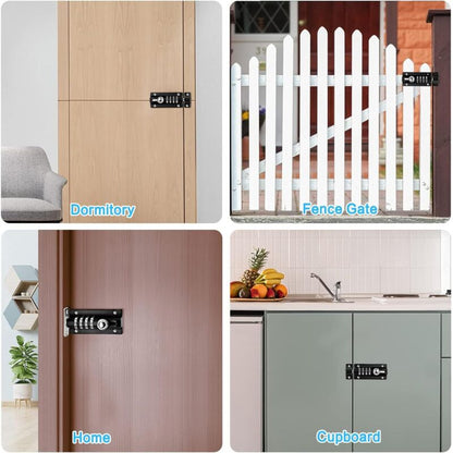 Combination Lock Latch 4 Digit Combination Lock Mechanical Code Door Lock Keyless Lock Slide Tamper Proof Door Lock For - Image 3