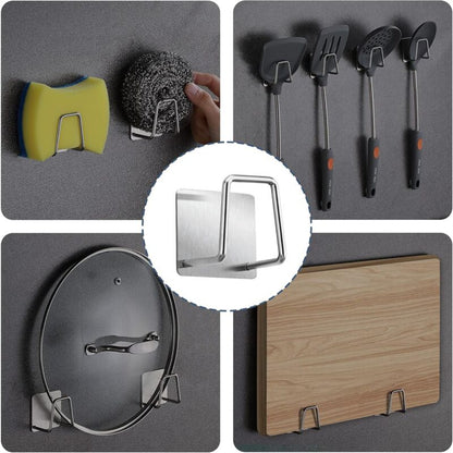 Sponge Holder - 304 Stainless Steel Dish Sponge Hook, Adhesive - Sink Accessories - Adhesive Hook, Kitchen And Bathroom - Image 4