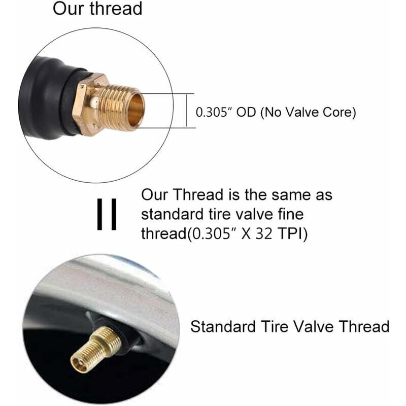 Tire Inflator Hose 20Cm Black Flexible Air Inflator Tire Air Hose With 2 Inflator Pump Hose Adapter For Inflating Car - Image 3