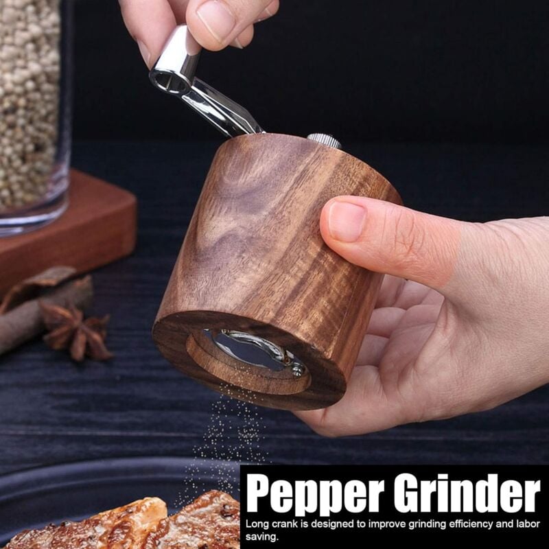 Spice Grinder, Manual Pepper Mill, Grinding Tool With Long Crank For Home Restaurant - Image 3