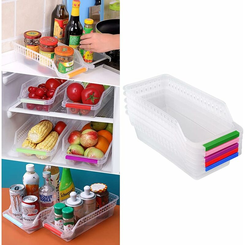 Fridge Organizer, Refrigerator Organizer, Stackable Fridge Basket, Plastic Storage Basket For Home Kitchen Collection - Image 2