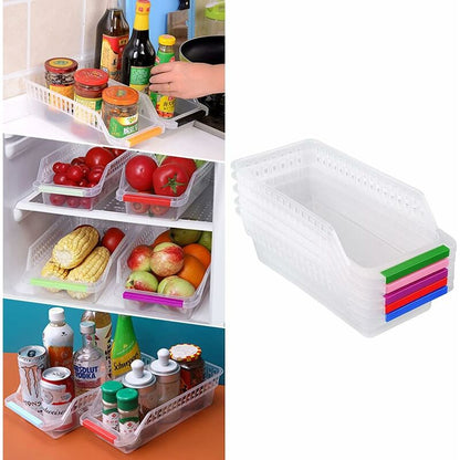 Fridge Organizer, Refrigerator Organizer, Stackable Fridge Basket, Plastic Storage Basket For Home Kitchen Collection - Image 2