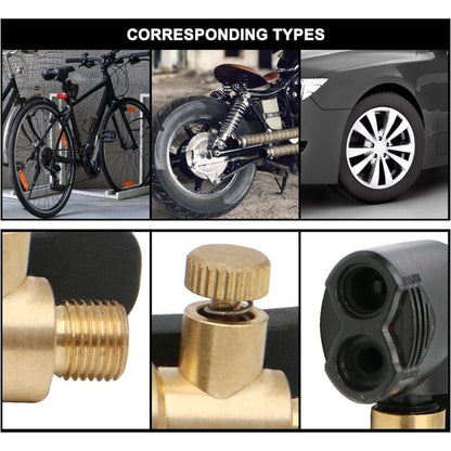 2 pcs Car Tire Valve Adapter, Inflator Nozzle, Adapter, Threaded Replacement Pump Head With Double Valve, For Car, - Image 3