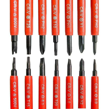 7 pcs Insulated Electrical Screwdriver Set Multifunctional 14 In 1 Interchangeable Alloy Electrician Repair Tool Kit - Image 3