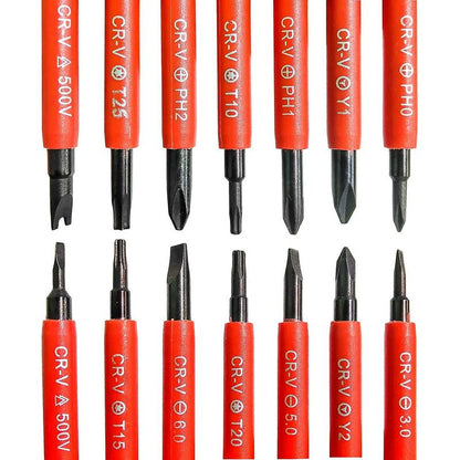 7 pcs Insulated Electrical Screwdriver Set Multifunctional 14 In 1 Interchangeable Alloy Electrician Repair Tool Kit - Image 4