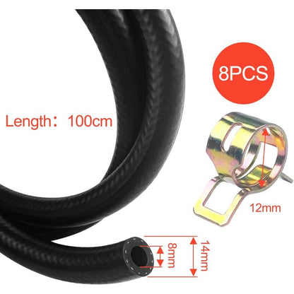 1 Meter Fuel Hose, 8Mm Inner Diameter Diesel Hose, Fuel Pipe With 8 pcs Hose Clamps, Fuel Line For Truck, Car, Tractor - Image 2