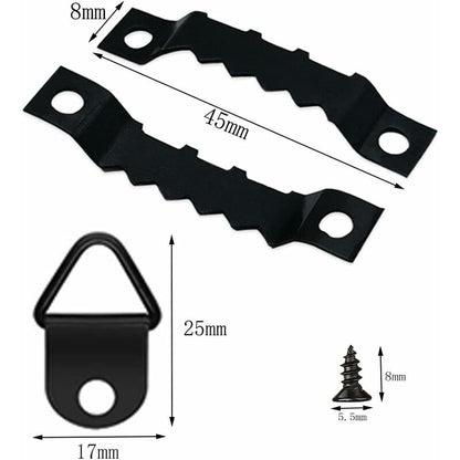 251 Pieces Picture Frame Hangers Picture Hanging Kit Photo Frame Hangers With Storage Box And 150 Screws Black - Image 2