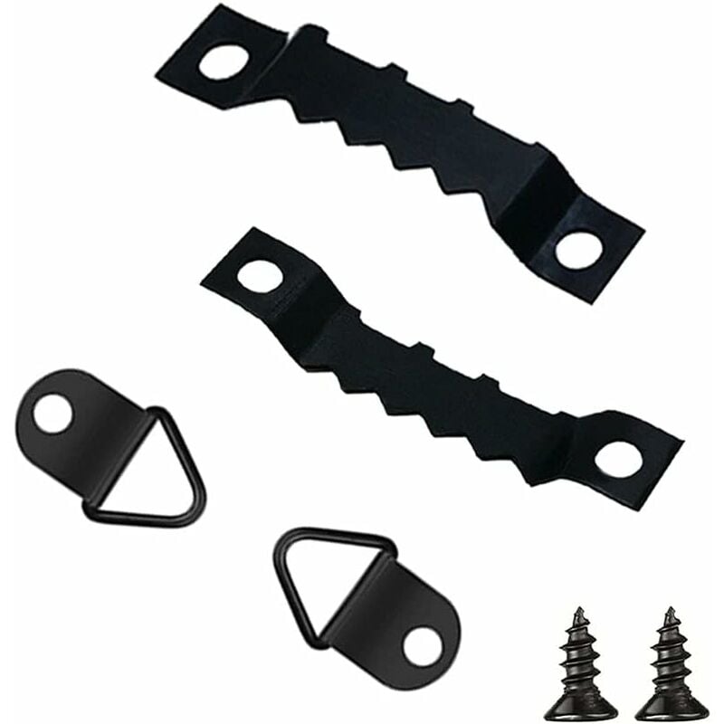 251 Pieces Picture Frame Hangers Picture Hanging Kit Photo Frame Hangers With Storage Box And 150 Screws Black - Image 4